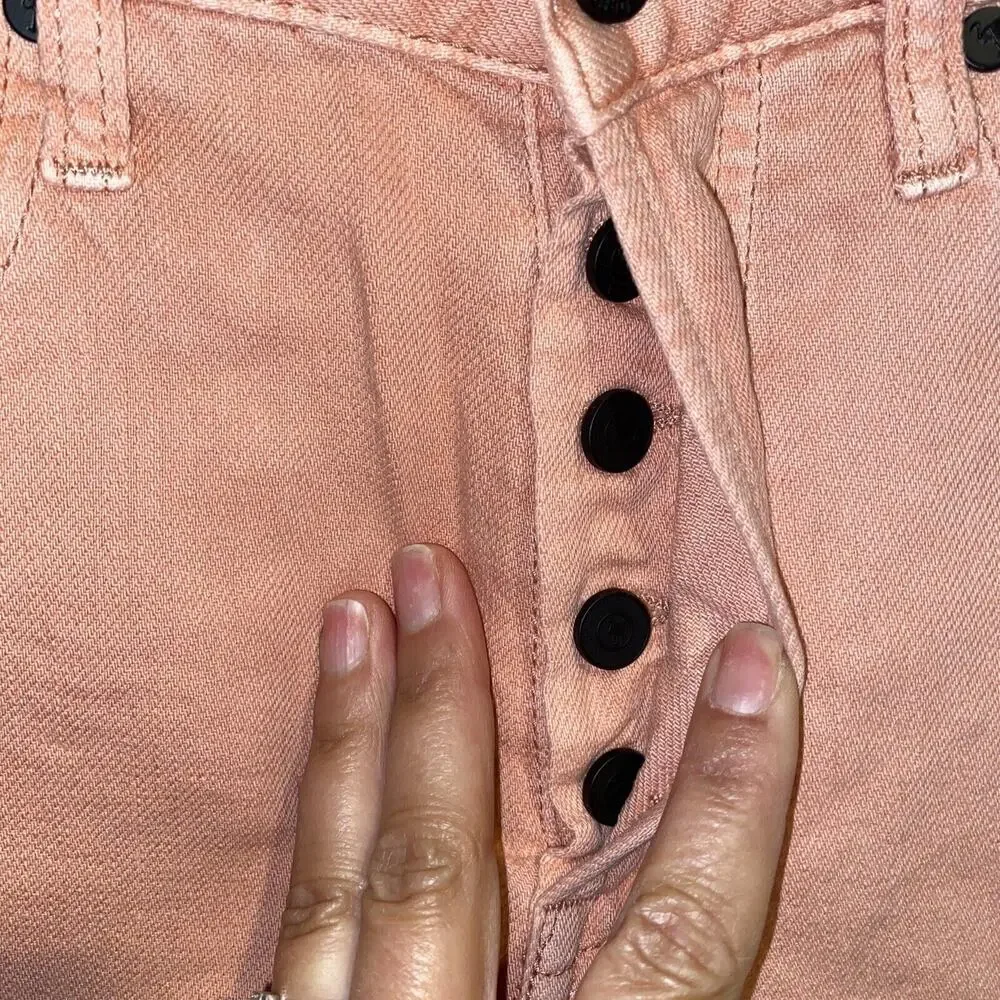 Free people x Sandrine Pink Cut Off Bermuda shorts Grunge Sz27 oversized Ret$138